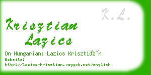 krisztian lazics business card